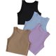 thumbnail image 1 of Paquete de 4 camisetas sin mangas con cuello redondo para mujer Negro Azul Khaki Purple G Negro Azul Khaki Purple G Xishao ropa, 1 of 2