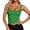 Green, variant on Women's Sleeveless Strappy Square Neck Double Layer Workout Fitness Crop Top BU2 XS