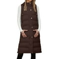 thumbnail image 2 of KANG Fashion Winter Hooded Vest Long Sleeveless Gilet With Zip Front Lined Warm Outerwear Coat, 2 of 8