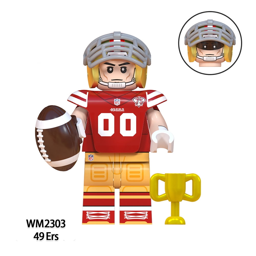 8 Pcs NFL Football Star Minifigures Building Blocks Toys, NFL Football Player Action Figures for Kids Boys Adult Collectible Christmas Birthday Gift