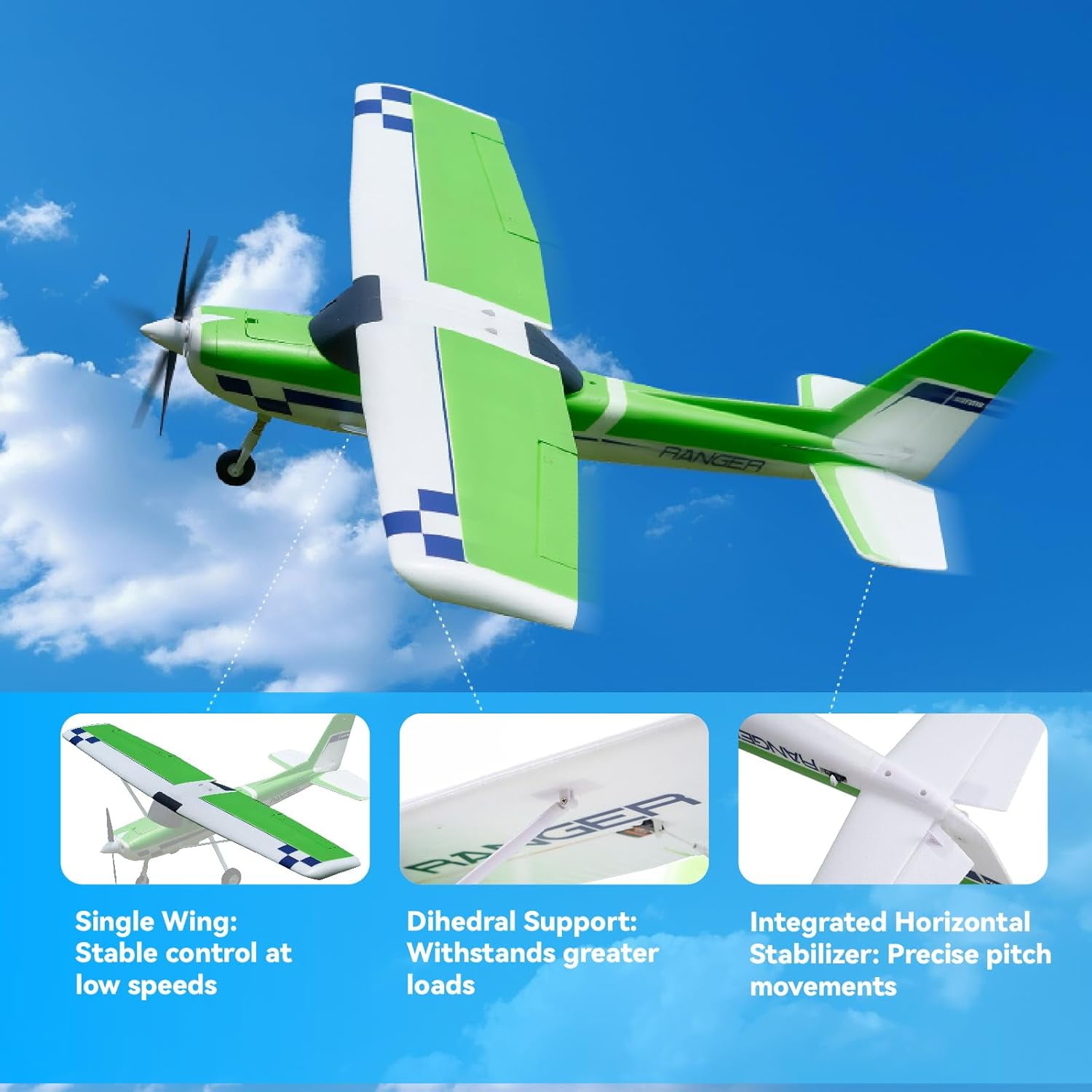 Fms Rc Planes for Adults Beginners 1220mm Ranger Remote Control Airplane with Reflex Yellow Hobby Rc Airplanes PNP (No Transmitter Battery,Charger)