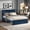Blue, variant on iNSPIRE Q Sloan Queen Velvet Platform Bed with Storage, Beige