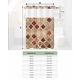 thumbnail image 6 of No Hook Shower Curtain with Snap in Liner, Morocco Geometric Lattice Retro Red and Brown Distressed Shower Curtains for Bathroom, Washable Shower Curtain Liner Set with Mesh Top Window, 48"x72", 6 of 6