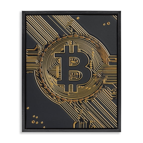 Stupell Industries Art Deco Web Of Wealth Circuits Black Floating Frame Canvas Art, 17 x 21, by Svetlana Aleynikova