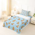 thumbnail image 5 of Manfei Cartoon Capybara Twin Sheets,Juicy Orange Bedding,Blue,3-Piece,1 Fitted Sheet and 1 Pillowcase, 5 of 6