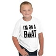 thumbnail image 5 of On A Boat Fishing Cruise Ship Angler Crewneck T Shirts Boy Girl Teen Brisco Brands XS, 5 of 6