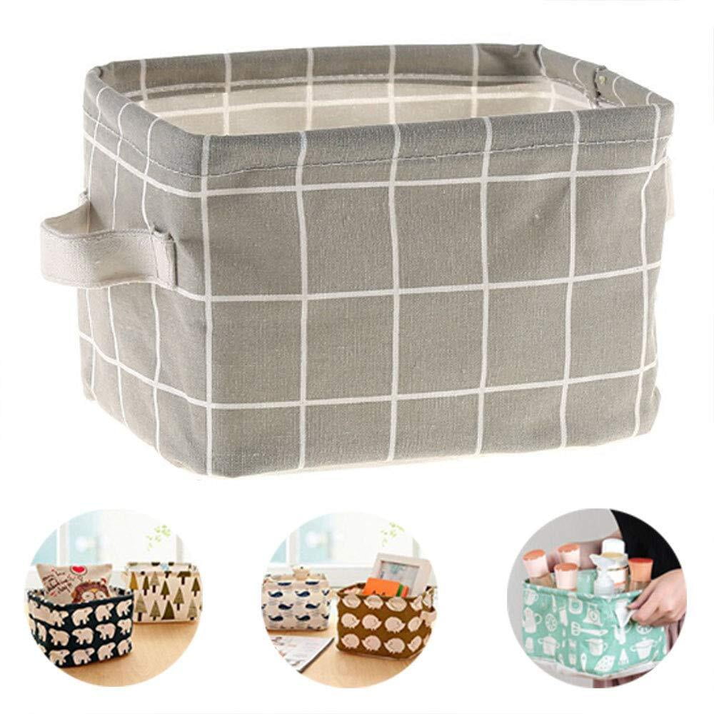Rectangle Storage Basket Cute Waterproof Oxford Cloth Organizer Bin Desktop Organization for Toys Clothes Books Cosmetics Small Items