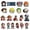 color1, variant on 19Pcs One Piece Charms for Shoes Decoration Charms Accessories for Adult
