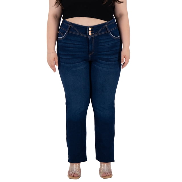 Pantalón Recto Britos Jeans Mujer Curvy Azul 501649