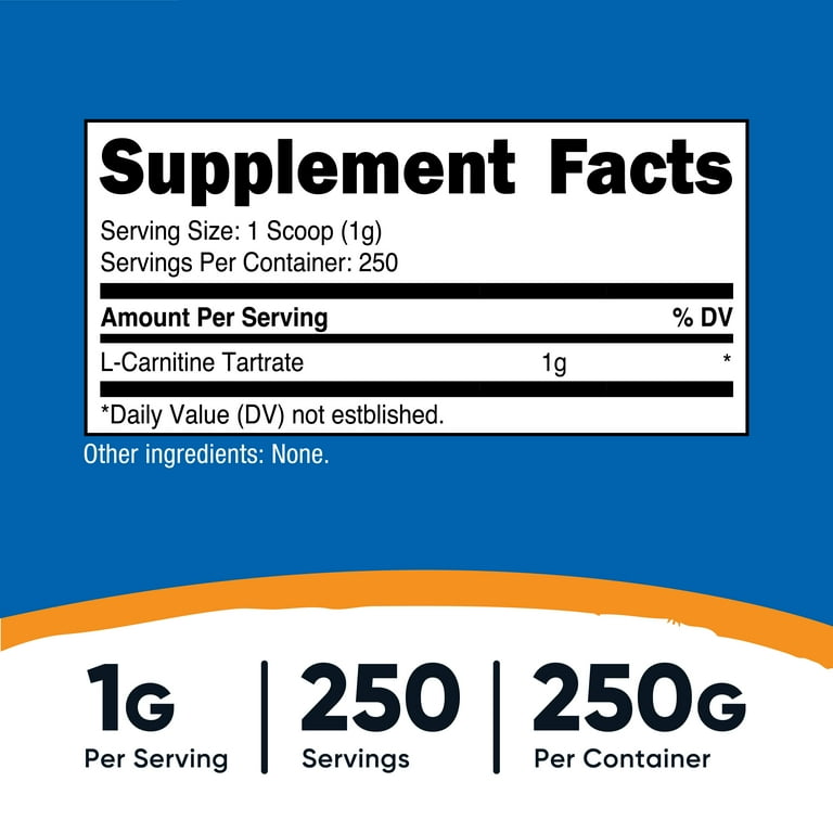 Nutricost, L-Carnitine Tartrate Supplement, 8.8 oz (250 g), Unflavored