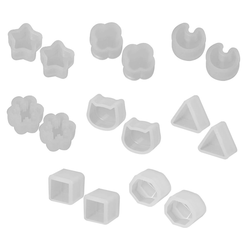 8 Pairs Small Earrings Stud Resin Mold Epoxy Resin Jewelry Making Kit Pendant UV Silicone Mold DIY Ear Studs Mould Decor