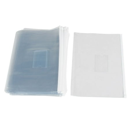 Unique Bargains 20pcs White Clear Plastic Slider Zip Lock Bags Files Holder For A4 Paper