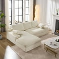 thumbnail image 6 of Llinc Store 99 x 69 Inch Modular Sectional Living Room Sofa Set, Free Combination Modern Minimalist Style Couch, Upholstered Sleeper Sofa, Installation-free Sofa, White, 6 of 9