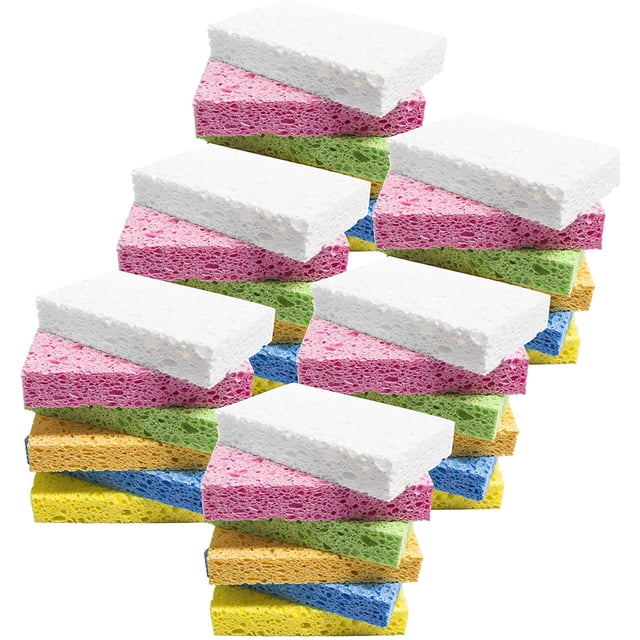Cleaning Sponge,Kitchen Sponges Pack,Non-Scratch Cellulose Sponge for Bathroom,Cars,Colorful Compressed Sponge (36 Pack)