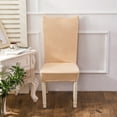 thumbnail image 5 of Chair Covers for Dining Room, Stretch Dining Chair Covers Removable Chair Protector Covers for Dining Room, Hotel, Ceremony (Beige, 4 Pack), 5 of 6