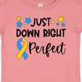 thumbnail image 4 of Inktastic Just Down Right Perfect Down Syndrome Awareness Ribbon Boys or Girls Baby T-Shirt, 4 of 5