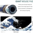 thumbnail image 6 of XXL Gaming Mouse Pad, 35.5x15.75 Non-Slip Large Desk Pad Mousepad with Stitched Edges Waterproof Keyboard Mouse Mat Desk Protector for Game, Office and Home, Sea Wave, 6 of 6