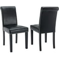 thumbnail image 4 of KCC Dining Chairs Set of 2, Mid Century Upholstered Tufted Modern Chair for Dining Room Chairs Kitchen Chairs with Black Legs and High Back, Black, 4 of 9