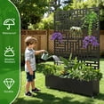 thumbnail image 6 of 71'' H Metal Planter with Trellis and Wheels  Set of 2, Outdoor Raised Garden Bed for Climbing Plants, Trellis Planter Box with Drainage Hole, Black, 6 of 10