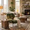 thumbnail image 5 of Homy Casa Upholstered Rocking Accent Chair with Solid Wood Base, Lounge Chair for Living Room, Bedroom, Reading Corner, 5 of 9