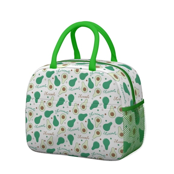 Lunch Bag Lunch Box for Women Reusable Insulated Lunch Bags,Water-Resistant Avocado Pattern Cooler Lunch Tote Bag, Large Capacity for Work Travel Picnic