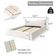 thumbnail image 3 of King Size Upholstered Platform Bed, Modern Bed Frame with Velvet Headboard for Bedroom, 3 of 16