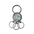 thumbnail image 1 of Blue Flower Owl proteger animal mascota amante Llavero de metal de acero inoxidable Llavero Anillo de cadena Llavero, 1 of 3