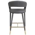 thumbnail image 2 of Meridian Furniture Destiny Grey Vegan Leather Stool, 2 of 6