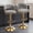 Gray 1007 2, variant on Lessmore Modern Velvet Swivel Bar Stool Set of 2 - Adjustable Height with Backrest, Gray, Gold Base