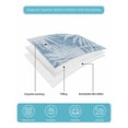 thumbnail image 5 of Quilts Twin Size Bedding Set, Blue Palm Leaves Lightweight Quilted Comforter, Summer Tropical Botanical Coastal Soft Reversible Bedspread Coverlet with Pillow Covers for All Season, 68" x 86", 5 of 7