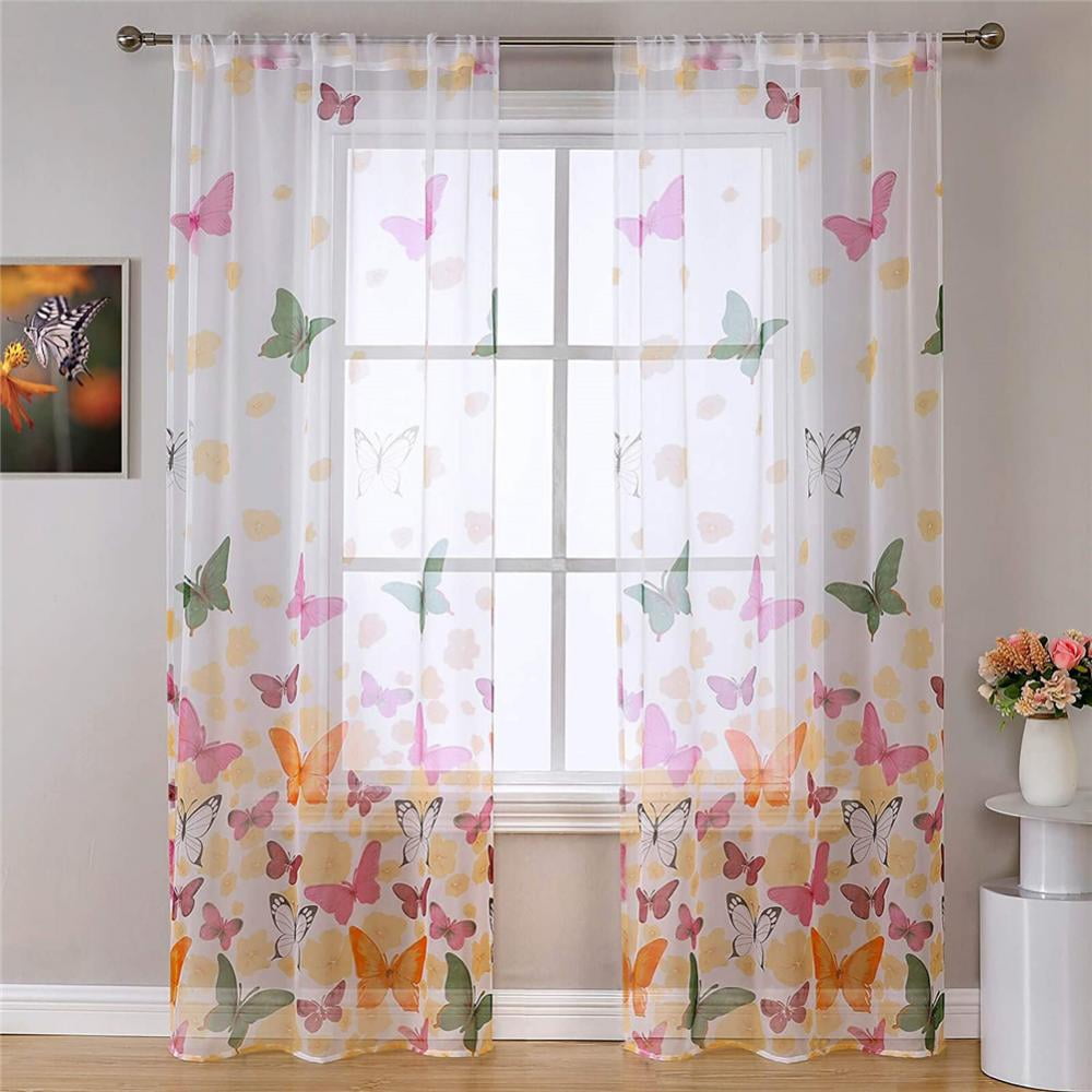 Gray Butterfly Floral Polyester Gauze Voile