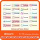 thumbnail image 1 of Etiqueta Adhesiva personalizada con Nombre de unicornio en español, Pegatina con Nombre, impermeable, álbum de recortes, escuela para niños, 1 of 4