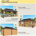 thumbnail image 4 of Hommow 12' x 20' Hardtop Gazebo Aluminum Frame Gazebo with Galvanized Steel Double Roof, 4 of 9