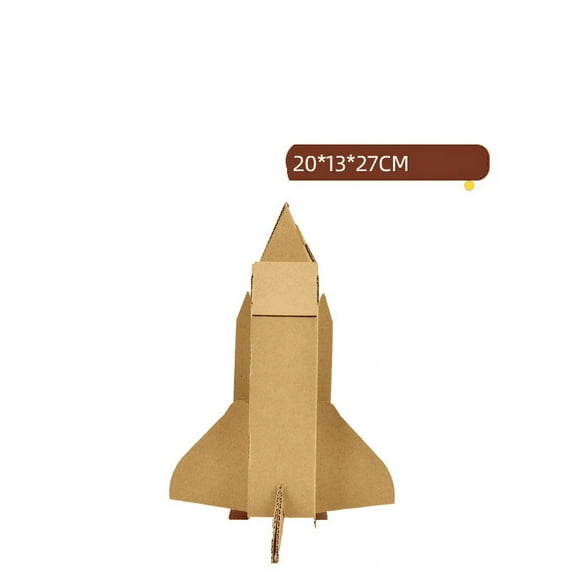 A cardboard airplane, tank, dinosaur material, toy, children's hand painted graffiti gift (paper box, space shuttle)