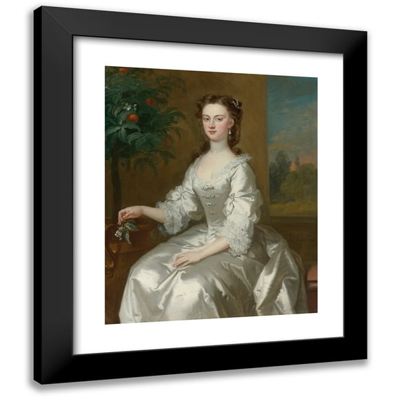 John Vanderbank 12x14 Black Modern Framed Museum Art Print Titled - Mary, Countess of Delorain (1736)