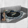 thumbnail image 6 of Zodiac Soft Flannel Fleece Throw Blanket, Astrological Aries with Horned Head Ram Goat Animal Terrestrial Event Image, Cozy Plush for Indoor and Outdoor Use, 50" x 70", Multicolor, by Ambesonne, 6 of 6