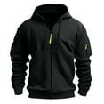 thumbnail image 5 of Admvng Mens Hoodie Solid-Color able Pocket Zipper Drawstring Casual Sports Long Sleeve Cardigan Hooded Sweatshirt, Size S-3XL, 5 of 5