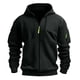 thumbnail image 5 of Dolkfu Sudadera con capucha para hombre, sudadera con cremallera completa y bolsillos en las mangas, camiseta de entrenamiento para hombre L, 5 of 5