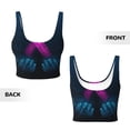 thumbnail image 5 of Lsque Two Human Hands are Holds Ribbon Awareness Printed Women'S Sports Bra, Compression, Moisture Wicking, High-Impact Sports Bra For Women,Supportive sports bra-Small, 5 of 9