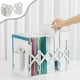 thumbnail image 4 of Organizador de escritorio ajustable para sujetalibros | Portalibros y estantería de plástico plegable, diseño expandible, almohadillas de silicona, almacenamiento resistente y que ahorra espacio, 4 of 6