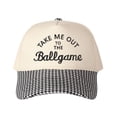 thumbnail image 5 of TAKE ME OUT TO THE Ballgame Letter Embroidered Color Block Trucker Hat Unisex Adjustable Cotton Breathable Fashion Cap for Travel Daily Wear, 5 of 11