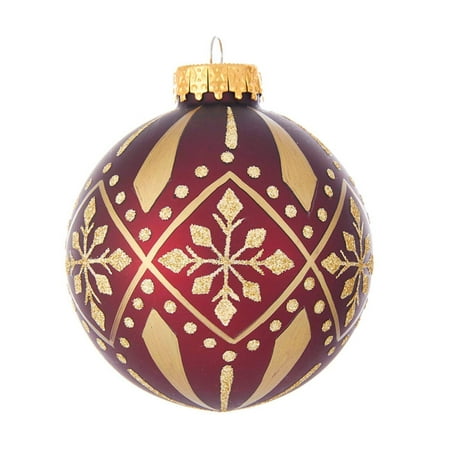 UPC 086131447846 product image for Kurt Adler 80MM Burgundy And Gold Patterned Glass Ball Ornaments  6-Piece Box | upcitemdb.com