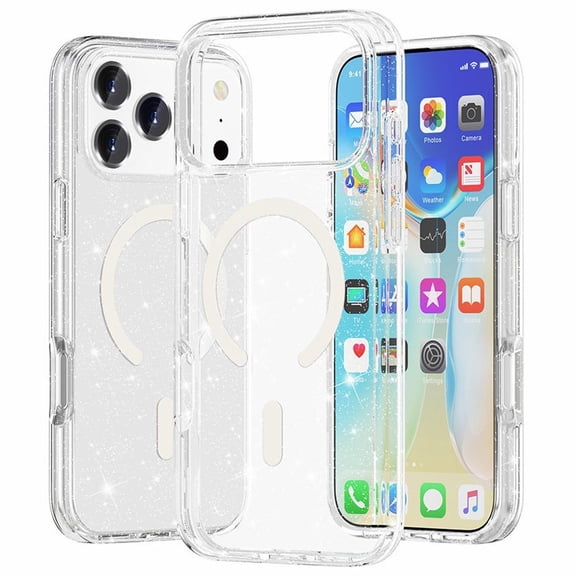 Crystal Glitter Fusion Case with MagSafe for iPhone 17 Pro Max - Clear