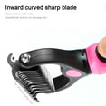 thumbnail image 4 of Pet Grooming Brush Small Double Sided Shedding and Dematting Undercoat Rake Comb for Dogs Cat and Dog Comb Brush Tool Extra Wide Pink, 4 of 8