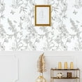 thumbnail image 6 of Caltero Floral Wallpaper Peel and Stick Wallpaper Black White Wallpaper Self Adhesive Removable Contact Paper,17.71" x 394", 6 of 11