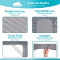 thumbnail image 4 of DREAMCARE - Bed Sheets Set - Queen Size Sheet with Side Pocket - 4pcs Set, 15 inches, Stripe Gray, 4 of 7