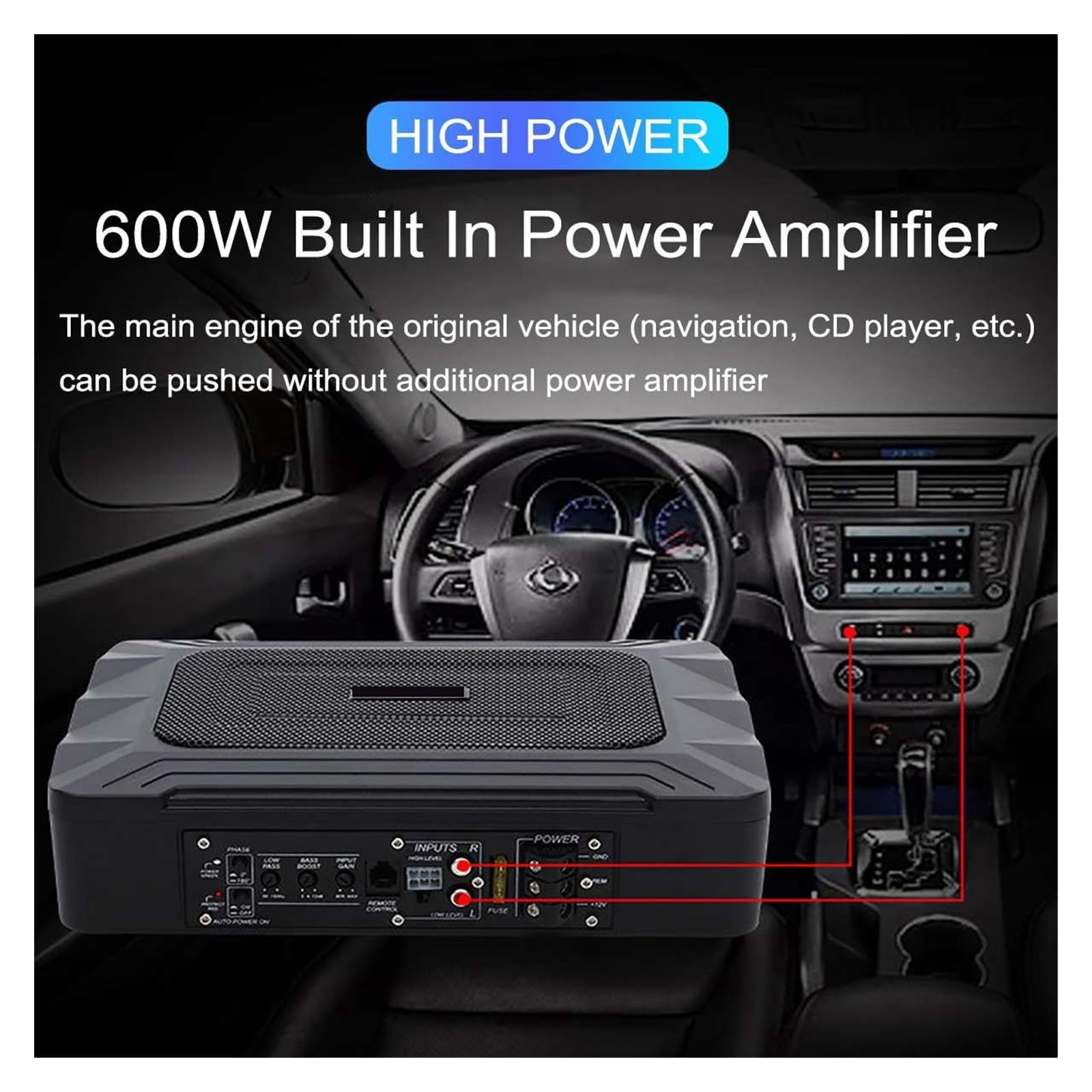 600W Car Amplifier Ultra Thin Powerful Bass Subwoofer Amplifier Home Power Amplifier Professional Car Amplifier Speakers