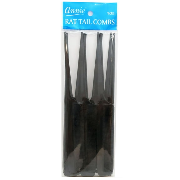 Annie Comb Rat Tail 164 Black 12/PK