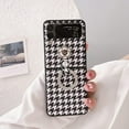 thumbnail image 2 of for Samsung Galaxy Z Flip 4 2022 Case, Cute Fashion Sexy Houndstooth Leather Phone Case with Ring Stand Hard PC Bumper Ultra-Thin Flip Protector for Galaxy Z Flip 4 Women Girls, 2 of 15