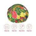 thumbnail image 5 of KLL Fruits Vegetables And Berries Pattern Shower Cap & Bath Cap for Women,Reversible Oversized Waterproof Shower Caps for all Hair Lengths,Elastic Reusable Bathing Hair Cap, 5 of 6
